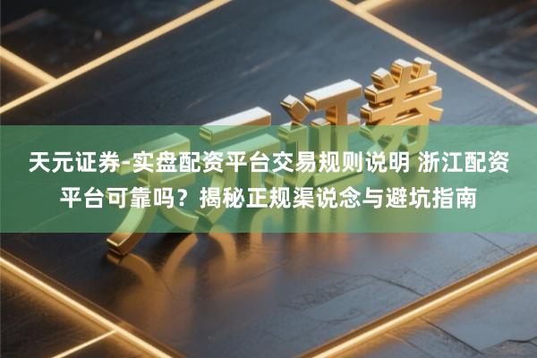 天元证券-实盘配资平台交易规则说明 浙江配资平台可靠吗？揭秘正规渠说念与避坑指南