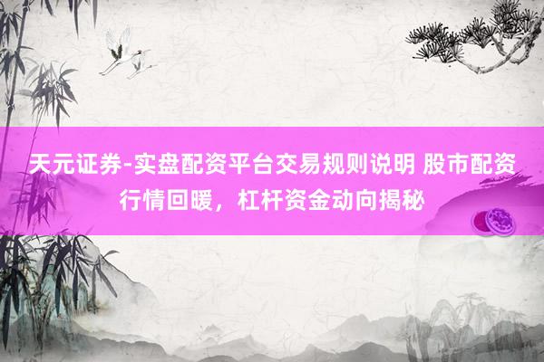 天元证券-实盘配资平台交易规则说明 股市配资行情回暖，杠杆资金动向揭秘