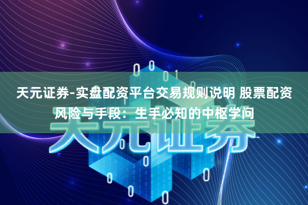 天元证券-实盘配资平台交易规则说明 股票配资风险与手段：生手必知的中枢学问