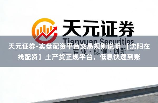 天元证券-实盘配资平台交易规则说明 【沈阳在线配资】土产货正规平台，低息快速到账